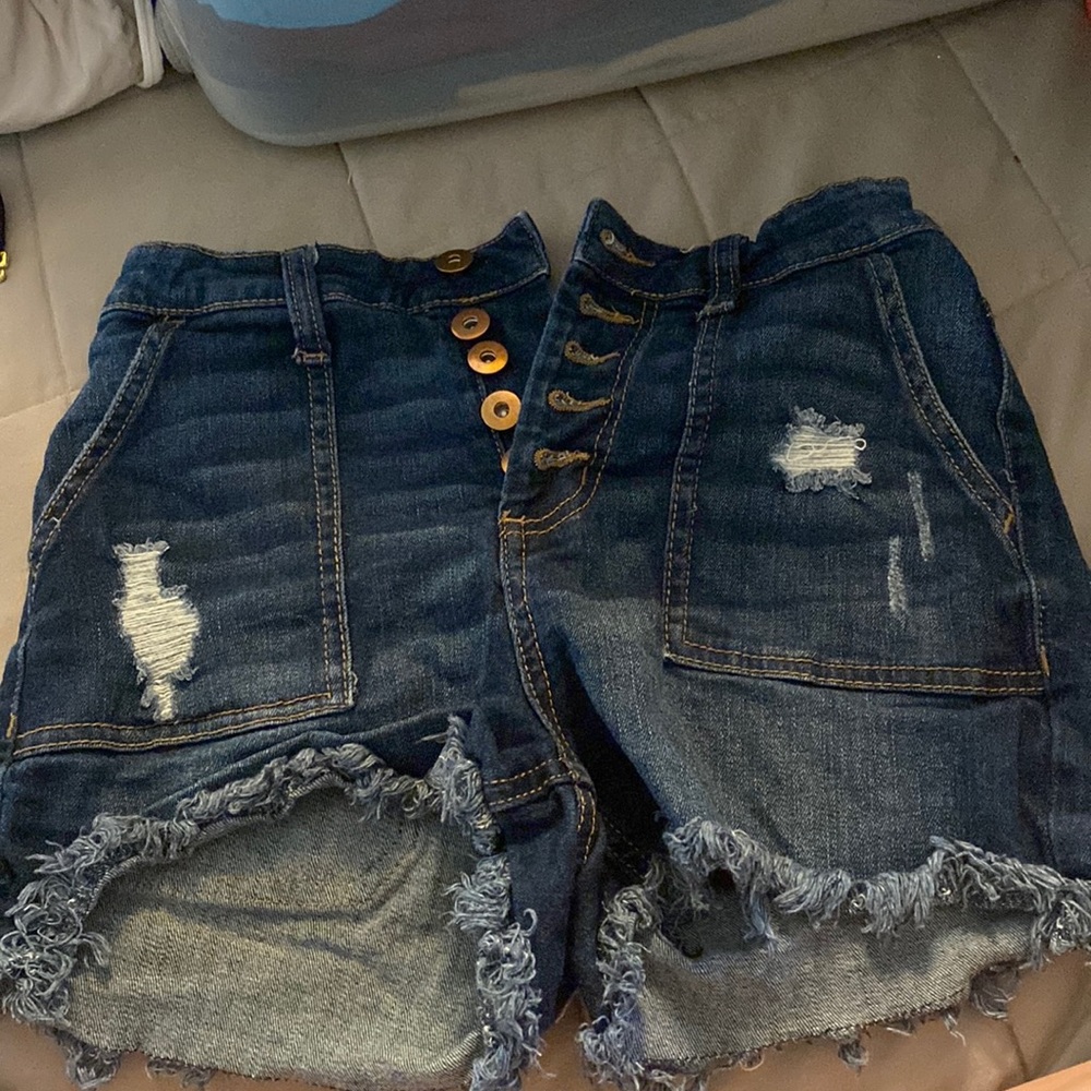 High rise jean shorts